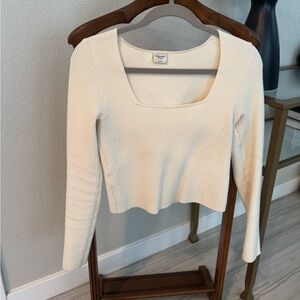 Abercrombie & Fitch Off-White Ribbed Top